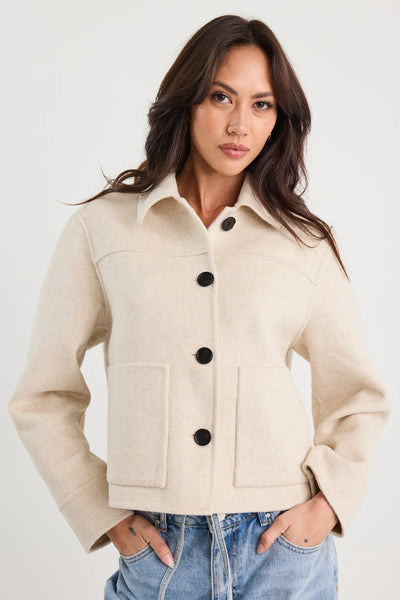 Ranger Wool Blend Jacket - Oat Marle - Armadi - by rosa. - Jacket/Coat