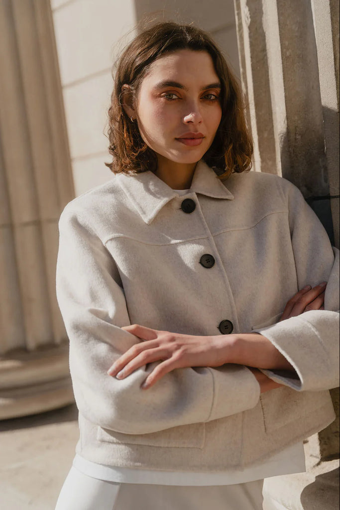 Ranger Wool Blend Jacket - Oat Marle - Armadi - by rosa. - Jacket/Coat