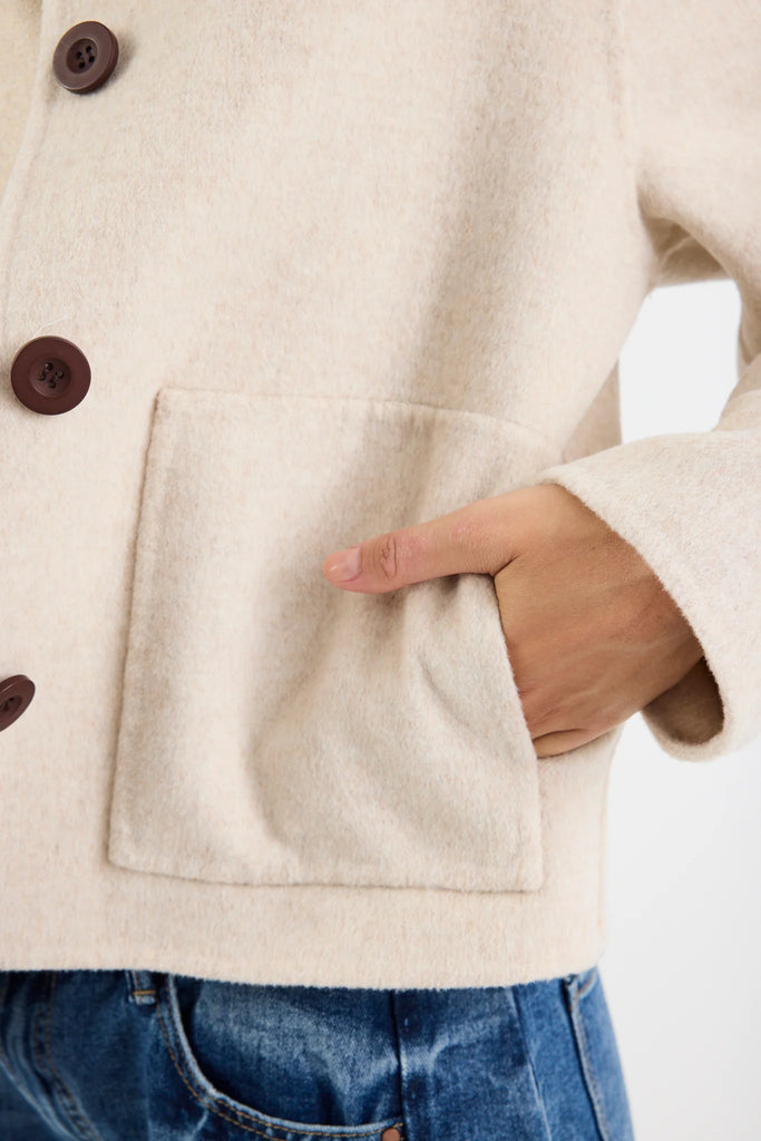 Ranger Wool Blend Jacket - Oat Marle - Armadi - by rosa. - Jacket/Coat