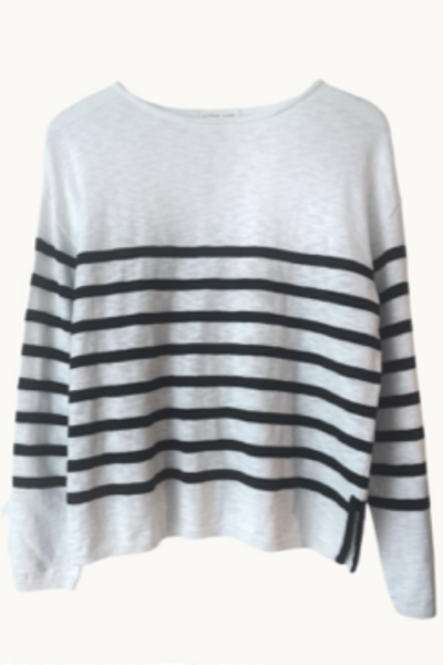 Bobbie Top - White/Navy Stripe - Armadi - Little Lies - Top