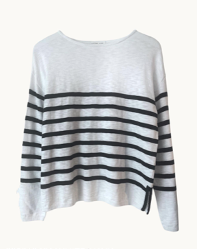 Bobbie Top - White/Navy Stripe - Armadi - Little Lies - Top
