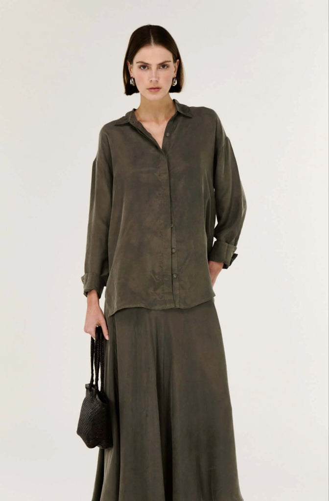 Stevie L/S Shirt - Olive - Armadi - Staple the Label - Shirts