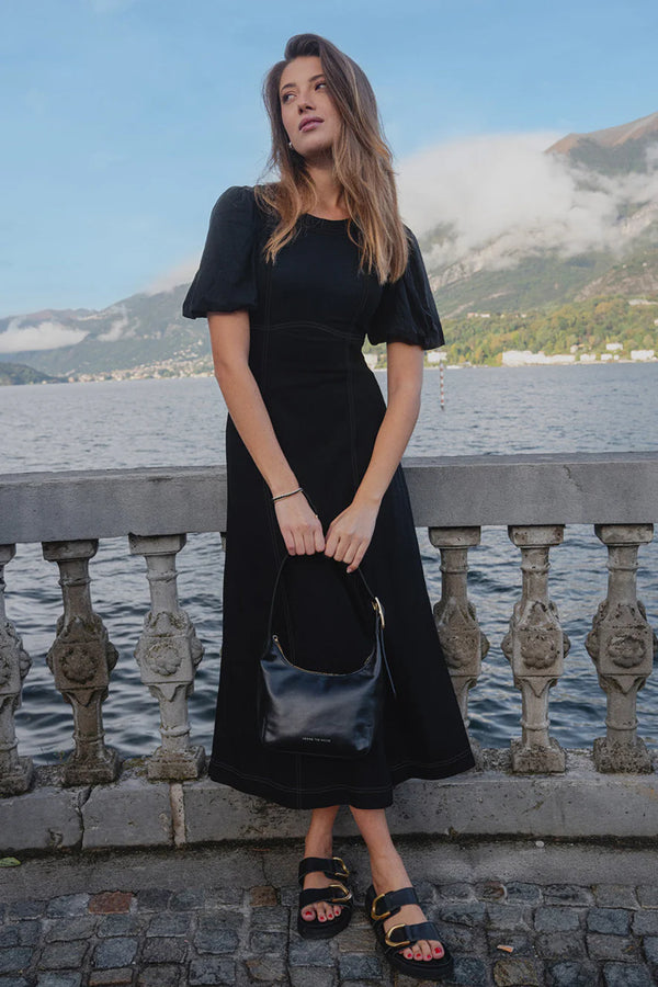 State Linen Midi Dress - Black
