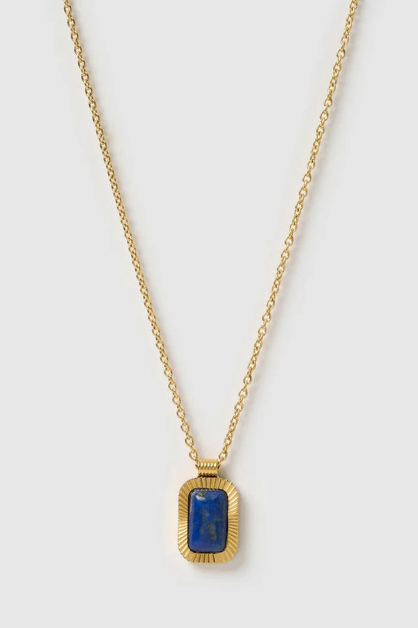 Teo Gold Necklace - Lapis