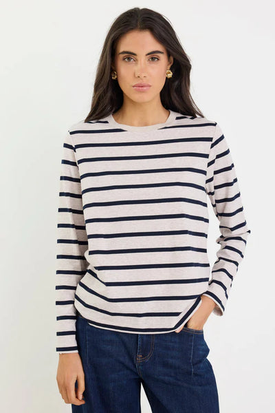 Tether L/S Boxy Tee - Ecru/Navy Stripe - Armadi - Re:Union Label - Tee