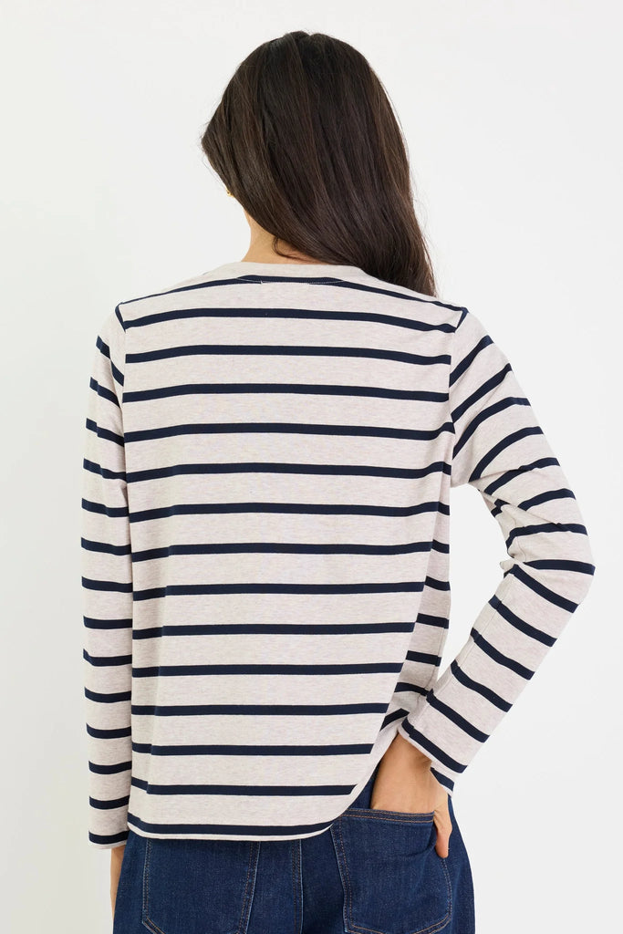 Tether L/S Boxy Tee - Ecru/Navy Stripe - Armadi - Re:Union Label - Tee