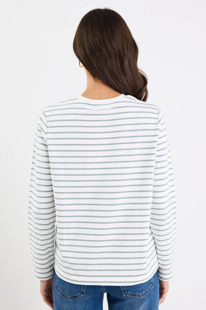 Tether L/S Boxy Tee - Khaki/White Stripe - Armadi - Re:Union Label - Tee