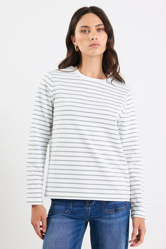 Tether L/S Boxy Tee - Khaki/White Stripe - Armadi - Re:Union Label - Tee