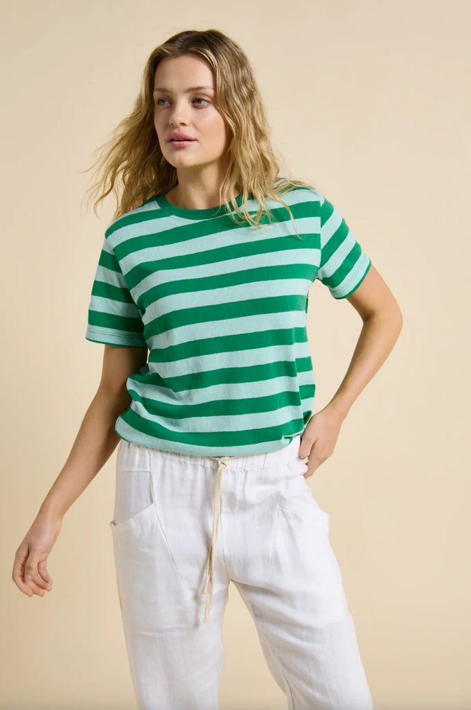 Tilly Tee - Green/Blue Stripe - Armadi - Little Lies - Tee