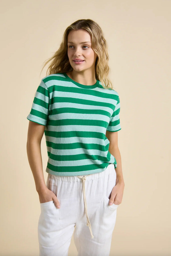 Tilly Tee - Green/Blue Stripe - Armadi - Little Lies - Tee