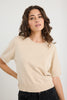 Topic Cashmere Blend Soft Knit Tee - Champagne - Armadi - Ivy & Jack - Top