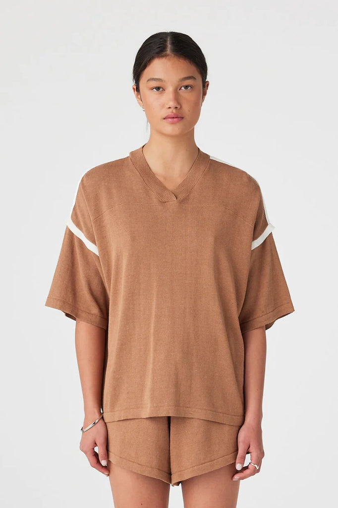 Orlando Oversized Tee - Pecan & Cream - Armadi - Arcaa - Tee