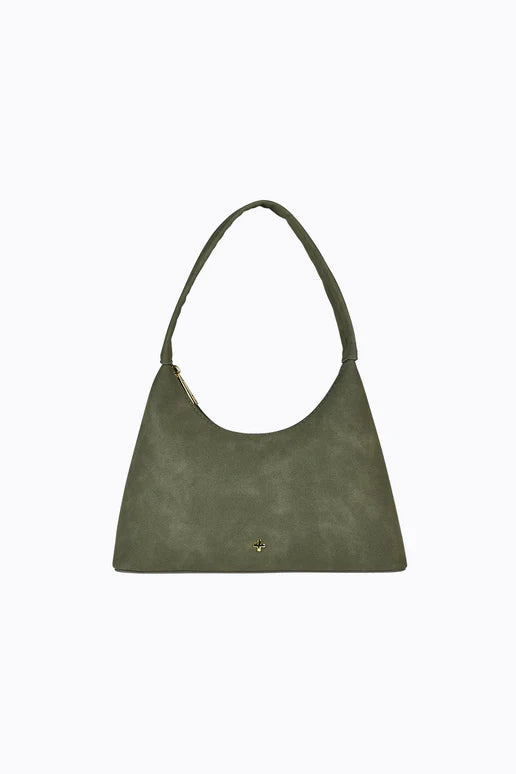 Sweetie Shoulder Bag - Khaki Suede/Gold