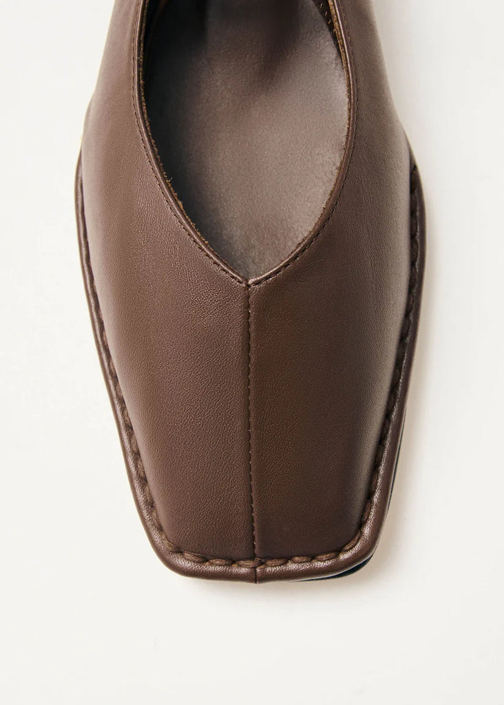 Sway Leather Ballet Flats - Chestnut Brown - Armadi - Alohas - Shoes