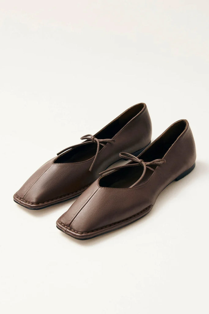 Sway Leather Ballet Flats - Chestnut Brown - Armadi - Alohas - Shoes