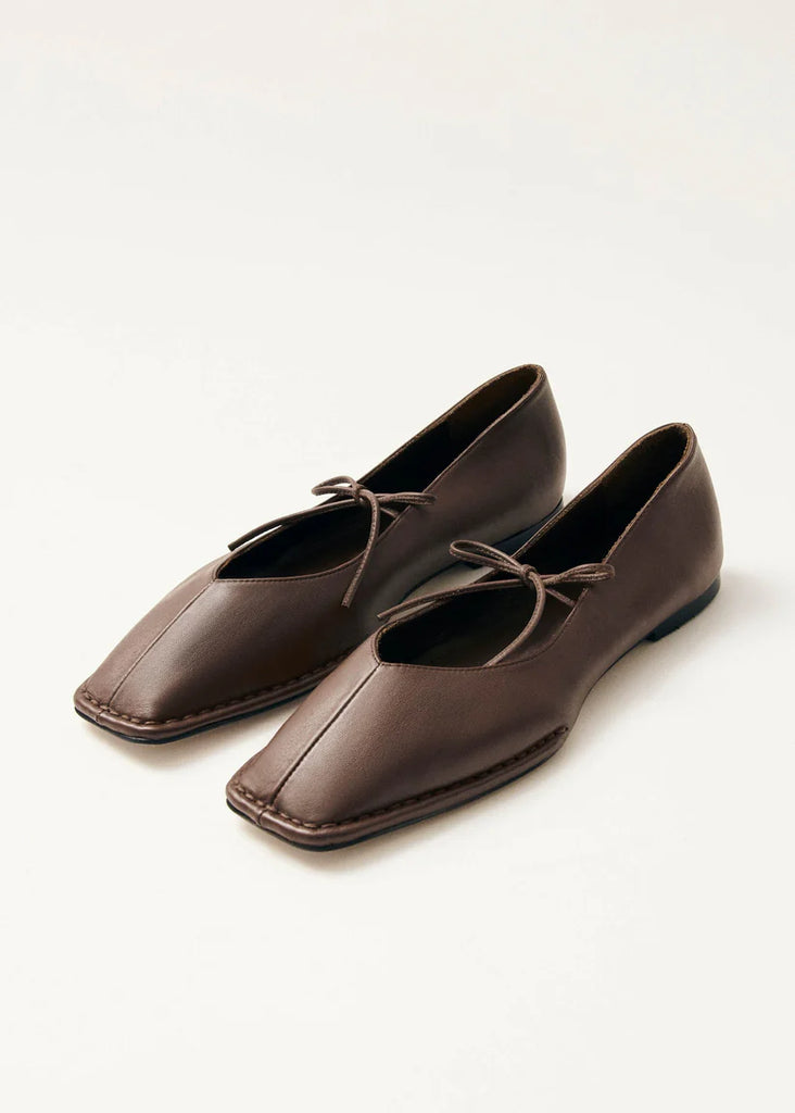Sway Leather Ballet Flats - Chestnut Brown - Armadi - Alohas - Shoes