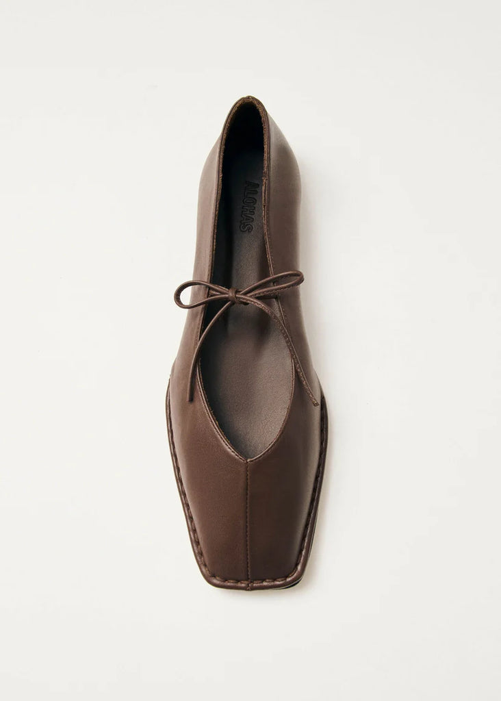 Sway Leather Ballet Flats - Chestnut Brown - Armadi - Alohas - Shoes