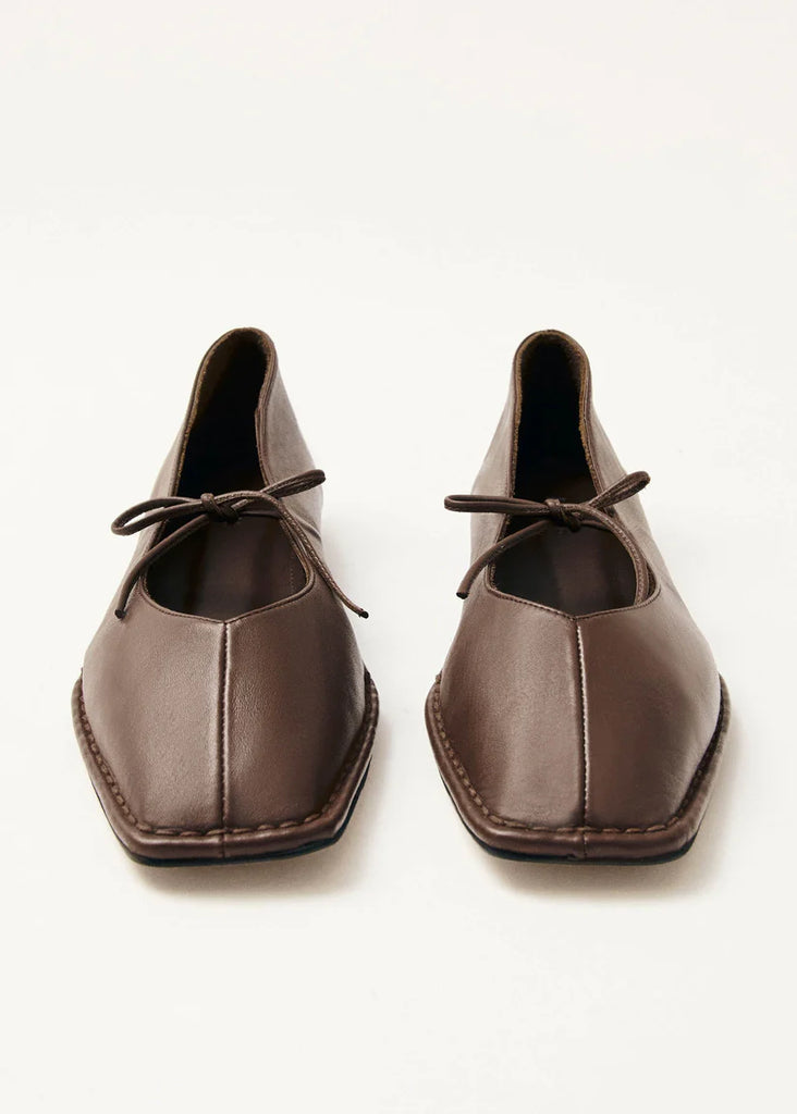 Sway Leather Ballet Flats - Chestnut Brown - Armadi - Alohas - Shoes