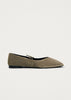 Sway Suede Leather Ballet Flats - Khaki - Armadi - Alohas - Shoes