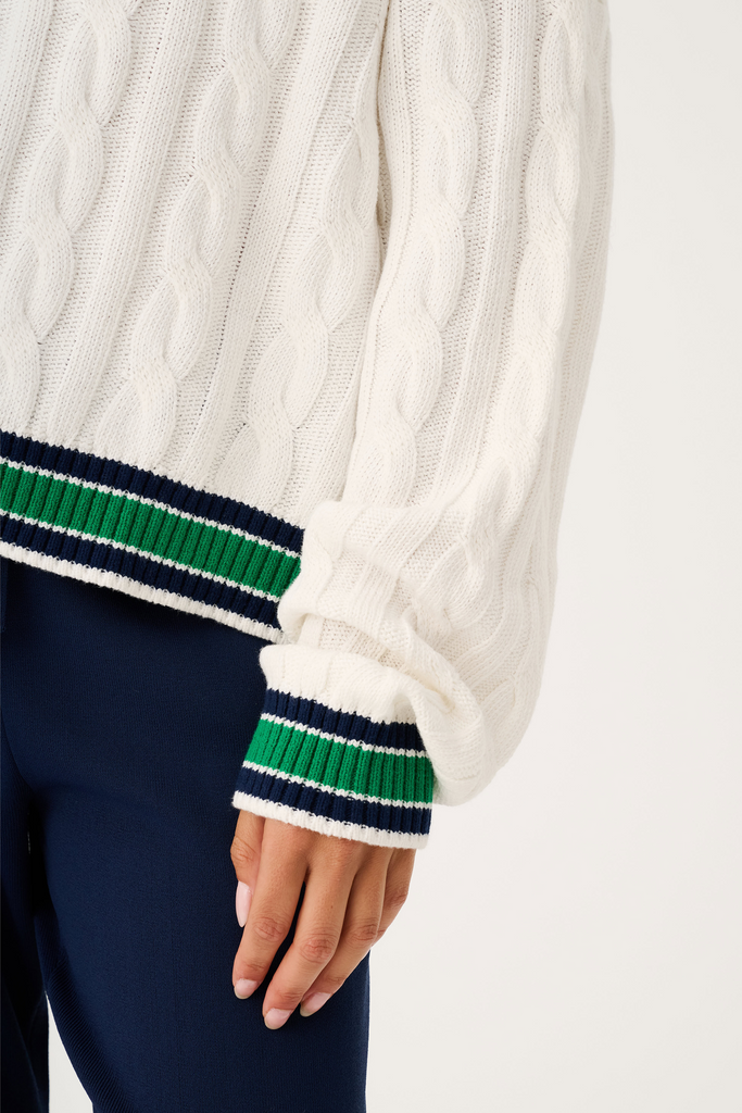 Asher Heritage Knit Sweater - Cream/Tide - Armadi - Cartel & Willow - Knitwear