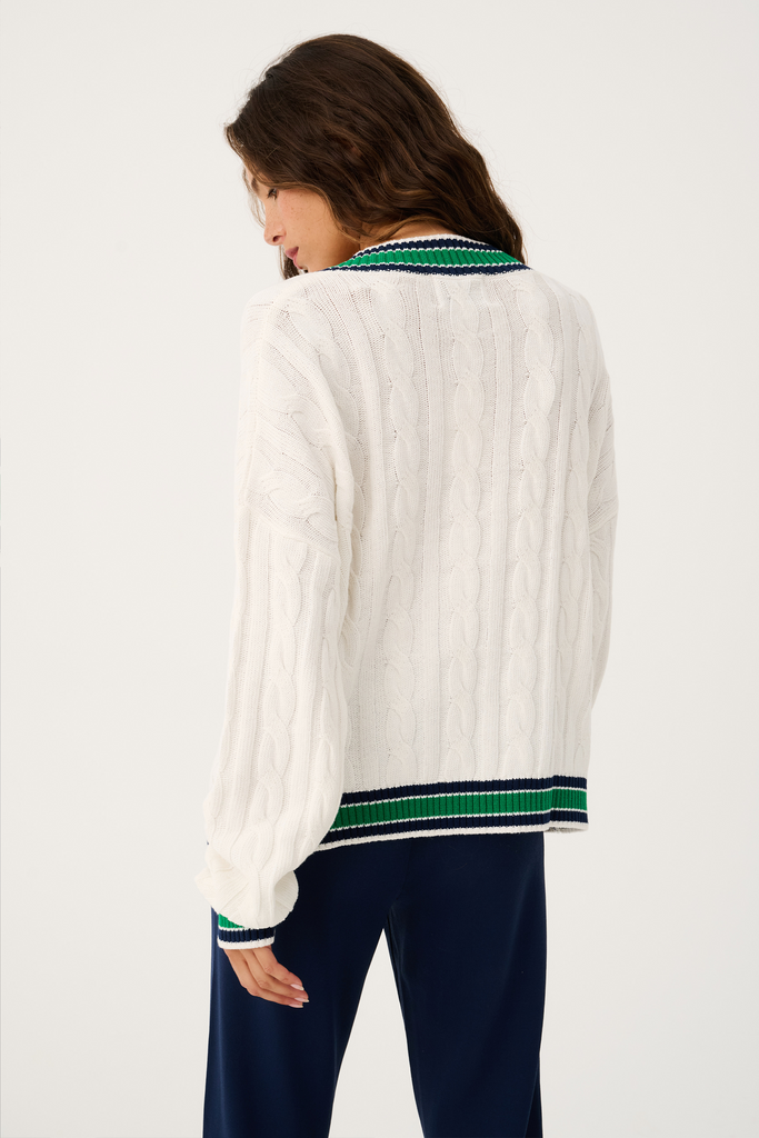 Asher Heritage Knit Sweater - Cream/Tide - Armadi - Cartel & Willow - Knitwear