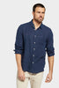 Hampton L/S Linen Shirt - Navy - Armadi - Academy Brand - Men