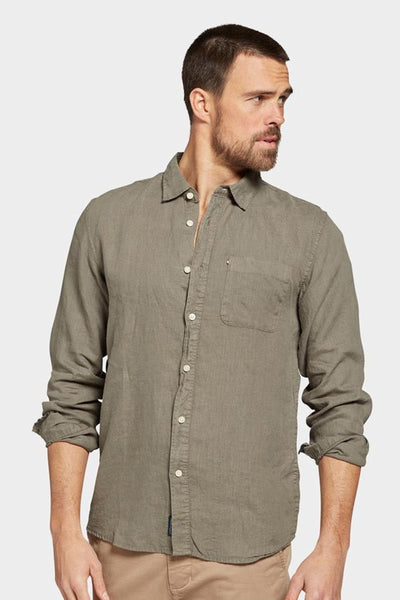 Hampton L/S Linen Shirt - Olive - Armadi - Academy Brand - Men